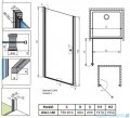 Radaway Eos DWJ I drzwi prysznicowe 80 lewe przejrzyste 137913-01-01L