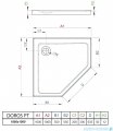 Radaway Doros PT Stone brodzik pięciokątny 100x100 kaszmirowy SDRPT1010-01-84S