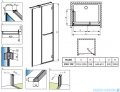 Radaway Carena DWJ Drzwi prysznicowe 120 prawe szkło przejrzyste + brodzik Doros D 34332-01-01NR