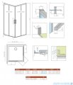 Radaway Idea Kdd Brushed GunMetal kabina 90x80cm szczotkowany grafit 387060-92-01L/387061-92-01R