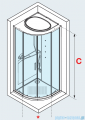 Novellini Eon R90 kabina półokrągła z hydromasażem 90x90 EONR90M1F-1AK
