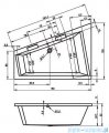 Riho Doppio wanna asymetryczna 180x130cm z hydromasażem pneumatic 2S prawa BA90-PNE2S-P