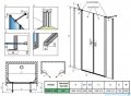 Radaway Nes 8 Black Dwd II drzwi wnękowe 140cm W2 czarny mat/szkło przejrzyste 10081073-54-01/10080167-54-01