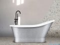 Besco Gloria Glam srebrna 150x68cm wanna wolnostojąca Retro+syfon klik-klak #WMD-150-GLS