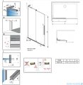 Radaway Furo SL Brushed Nickel kabina Walk-in 80x200cm lewa szczotkowany nikiel 10306438-91-01L/10110394-01-01
