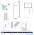 Radaway Essenza 8 Brushed GunMetal Dwj drzwi wnękowe 130cm prawe szczotkowany grafit/szkło przejrzyste 10480812-01-01R/10460437-92-01R