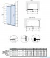 Roca Metropolis drzwi prysznicowe 140x200cm przejrzyste AMP1314012M