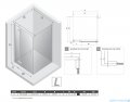 New Trendy Nesta Gunmetal Brushed kabina 100x70x200 cm lewa wspornik równoległy grafit szczotkowany/szkło przejrzyste K-4708