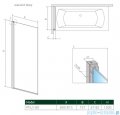 Radaway Nes 8 Black Pnj parawan nawannowy 80cm lewy czarny mat/szkło przejrzyste 10061080-54-01L