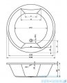Riho Colorado wanna okrągła 180cm z hydromasażem FLOW prawa B038009005