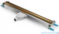New Trendy Visio Slim Gold Brushed odpływ liniowy z rusztem szczotkowanym w kolorze złotym 80x3,2 cm OL-0083