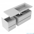 Oristo Brylant szafka z umywalką prawa 125x50x48cm biały połysk OR36-SD2S-85-1/OR36-SD2S-40-1/UME-BR-125-92-P