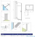 Radaway Essenza 8 Gold Dwj drzwi wnękowe 100cm lewe złoty połysk/szkło przejrzyste 10480612-01-01L/10460337-09-01L