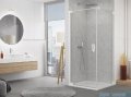 SanSwiss Cadura White Line drzwi wahadłowe 90cm jednoczęściowe lewe z profilem przyściennym biały mat CA1CG0900907