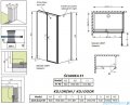 Radaway Eos II KDS kabina prysznicowa 90x90 lewa szkło przejrzyste + brodzik Delos C + syfon 3799481-01L/3799411-01R/SDC0909-01