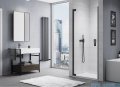 SanSwiss Cadura Black Line drzwi wahadłowe 80cm jednoczęściowe lewe z profilem przyściennym czarny mat CA1CG0800607