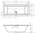 Riho Lusso 170x75cm wanna prostokątna z hydromasażem Pneumatic lewa + nogi + syfon BA18-PNE-L