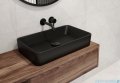 Oltens Forde umywalka 51x40,5 cm nablatowa prostokątna z powłoką SmartClean czarny mat 40803300