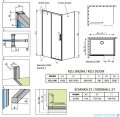 Radaway Idea Kdj Brushed GunMetal kabina 100x75cm lewa szczotkowany grafit 387040-92-01L/387049-92-01R