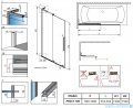 Radaway Furo SL Gold PND II parawan nawannowy 100cm lewy złoty połysk/przejrzyste 10309538-09-01L/10112494-01-01