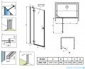 Radaway Essenza Black Dwj drzwi wnękowe 120cm lewe szkło przejrzyste 1385016-54-01L