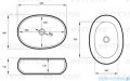 Massi Morina umywalka nablatowa owalna 60x42cm biała MSU-5174