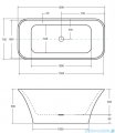 Besco Assos S-Line Glam srebrna 160x70cm wanna wolnostojąca #WMD-160-ALS