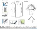 Radaway Essenza 8 Ptj kabina pięciokątna 90x90cm prawa szkło przejrzyste 10490000-01-01R/10490200-01-01