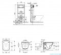 Roca zestaw podtynkowy DUPLO ONE + miska WC podwieszana GAP SQUARE COMPACTO RIMLESS z deską SLIM A893104510
