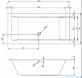 Riho Lugo wanna prostokątna 180x90cm nóżki+syfon B134001005/207095/495121