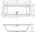 Riho Lusso 190x80cm wanna prostokątna z hydromasażem Pneumatic prawa + nogi + syfon BA59-PNE-P