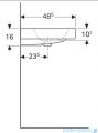 Geberit iCon Umywalka ścienna bez otworu na baterię z przelewem 90x48,5 cm KeraTect 124093600