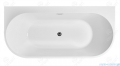 Corsan Mono wanna wolnostojąca przyścienna z półką 150x75 cm biała + syfon klik-klak E-030M