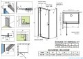 Radaway Essenza 8 Brushed GunMetal Kdj kabina 90x80cm lewa szczotkowany grafit 10480612-01-01L/10470237-92-01L/10113080-01-01