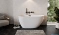 The North Bath Loki wanna wolnostojąca 130X70cm z korkiem i przelewem CZARNYM 6402-1301OEMBL