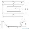 Besco Optima 170x70cm wanna prostokątna + obudowa CZARNY mat + syfon CZARNY #WAO-170-PK/#OAP-170UNIC/19977