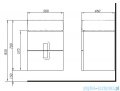 Koło Twins szafka podumywalkowa wisząca z 2 szufladami 49,5x57x45,9 cm biały połysk 89489