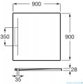 Roca Pyros 90x90cm brodzik kwadratowy kompozytowy STONEX czarny AP90138438403400
