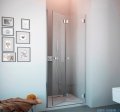 Radaway Carena DWB Drzwi prysznicowe 90 prawe szkło przejrzyste + brodzik Delos C + Syfon