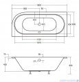 Besco Avita Slim 180x80cm wanna asymetryczna prawa + czarny syfon #WAV-180-NPS/19977