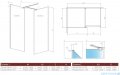 Radaway Modo New III kabina Walk-in 135x90x200 szkło przejrzyste rysunek techniczny