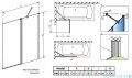 Radaway Nes Black Pnd II parawan nawannowy 120cm prawy czarny mat/szkło przejrzyste 10009120-54-01R