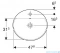 Geberit VariForm Umywalka owalna z półką z otworem na baterię 50x45cm 500.712.01.2