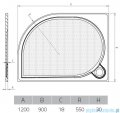 Vayer Citizen Virgo 120x90cm brodzik asymetryczny lewy 