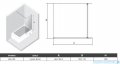 New Trendy Nesta Copper Brushed parawan nawannowy ze wspornikiem prostopadłym 60x150 cm miedź szczotkowana/szkło przejrzyste P-0216-WP