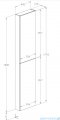Roca Extra kolumna wysoka slim 180x40x12 JASNY DĄB A857911464