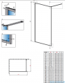 Radaway Modo F II Black kabina Walk-in 105x201cm Czarna szkło przejrzyste 10409105-54-01