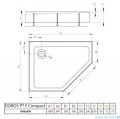 Radaway Doros PT E Compact Stone brodzik pięciokątny 100x90 lewy kaszmirowy SDRPTP1090-05-84SL