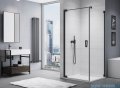 SanSwiss Cadura Black Line drzwi wahadłowe 80cm jednoczęściowe lewe z profilem przyściennym czarny mat CA1CG0800607