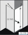 Kermi Osia Drzwi prysznicowe 1 skrzydłowe z polem stałym prawe, szkło przezroczyste 75 cm OSSTR07520VPK